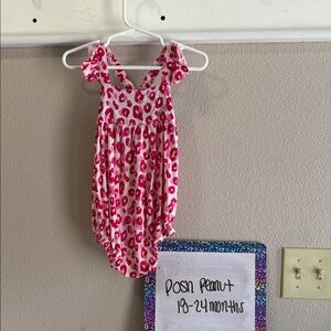 Posh Peanut Vibrant Pink Animal Print Romper
